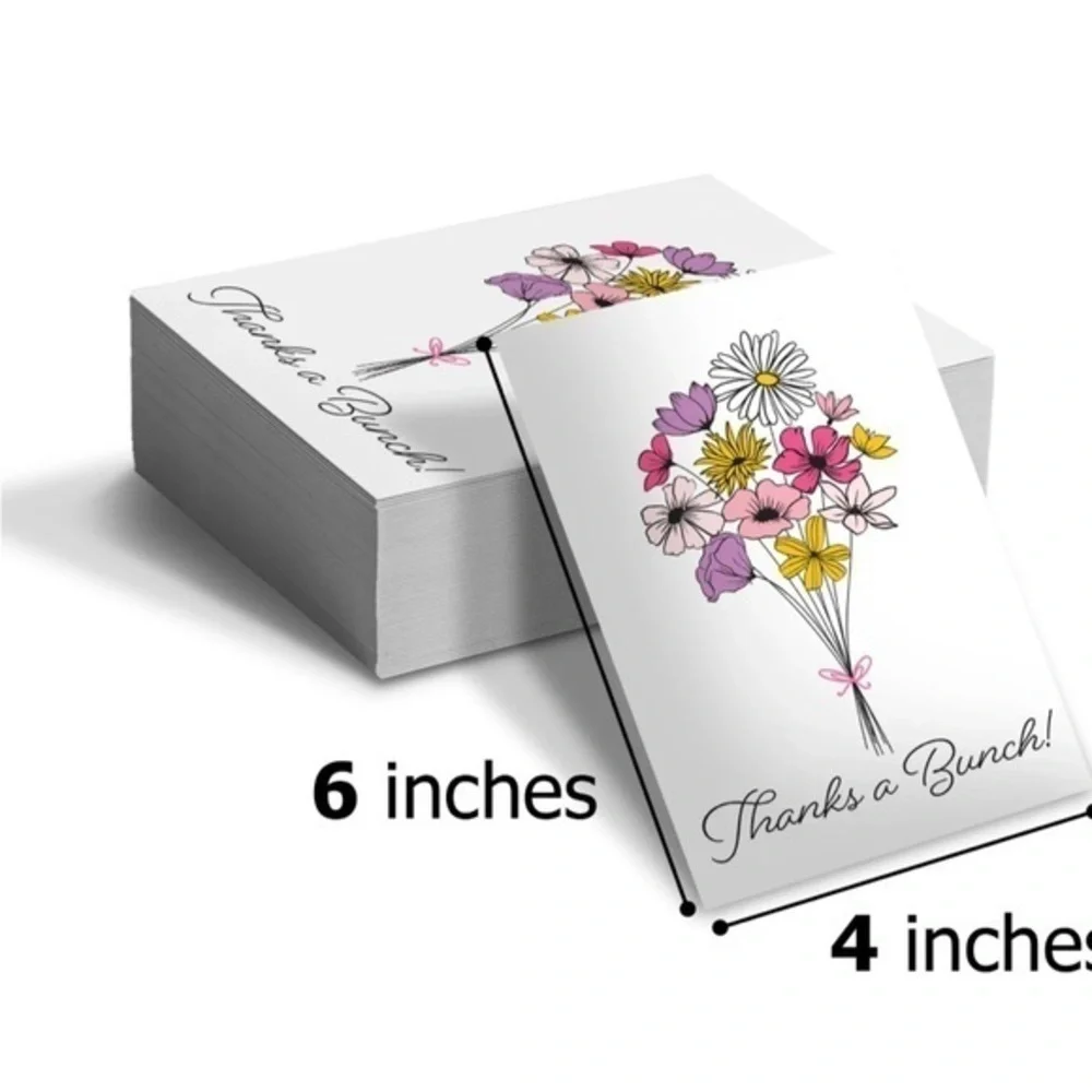 20 (4” x 6”) Thanks a Bunch Flat Thank You Cards Inserts BRAND NEW - Picture 1 of 7